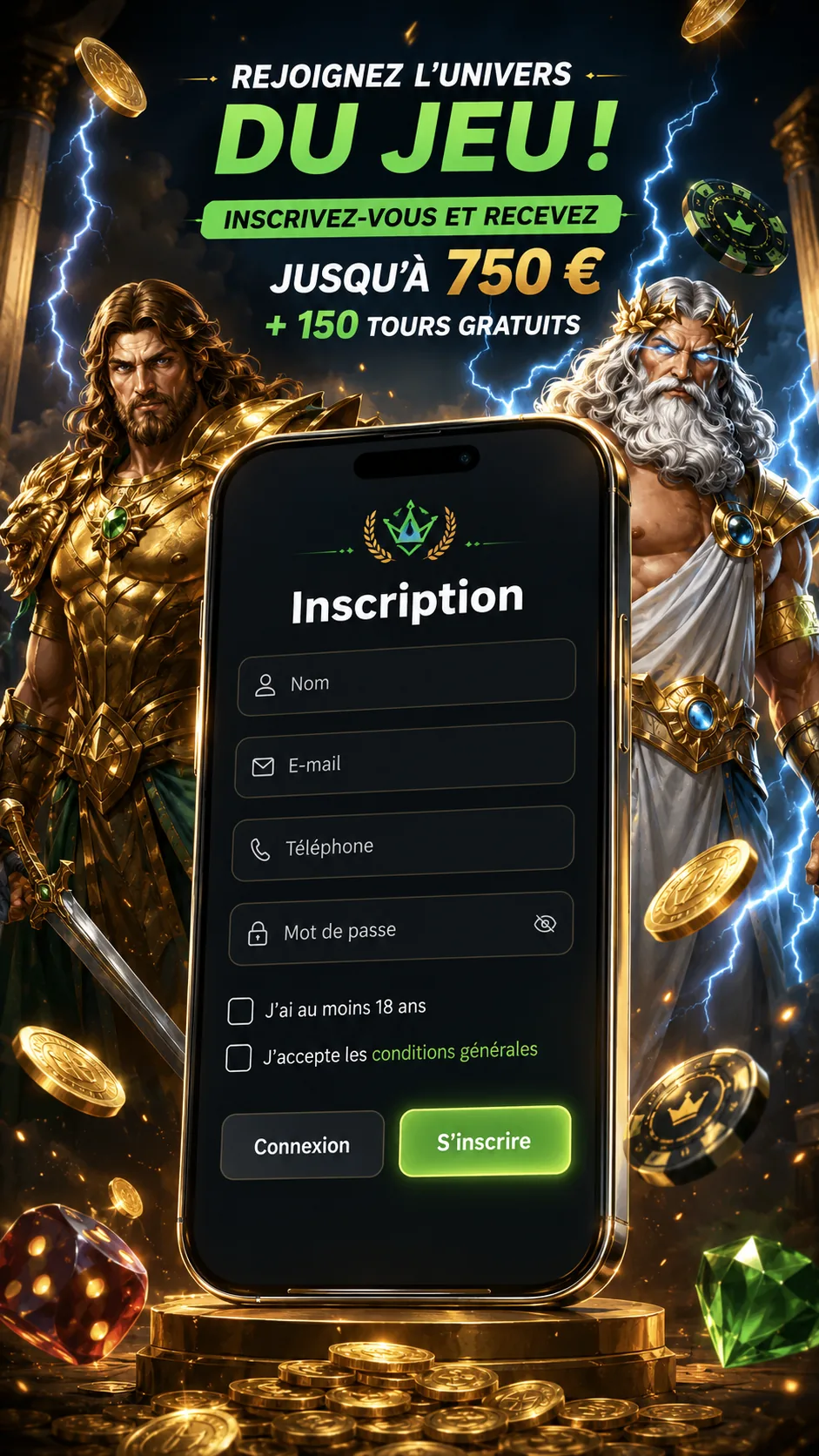 Application mobile Bet On Red avec support et raccourcis du compte